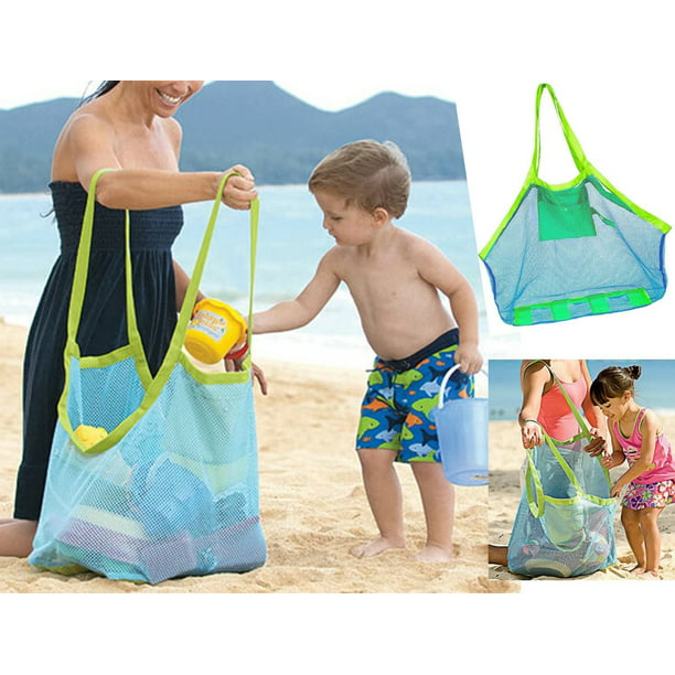 Large Foldable Sand Toys Bags Beach Shoulder Bag Mesh Net Storage Handbag Pack